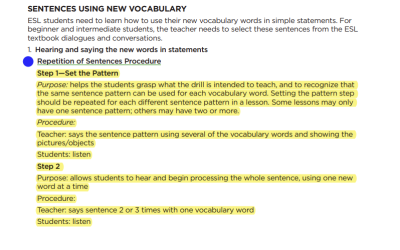 Drill 4: Repetition of Sentences
