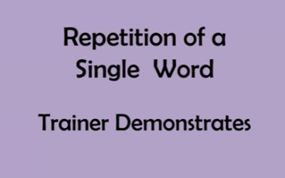 Repetition of Single Word Drill